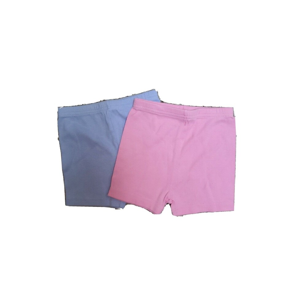 2 pairs of Carter's 18 month blue and pink stretch shorts